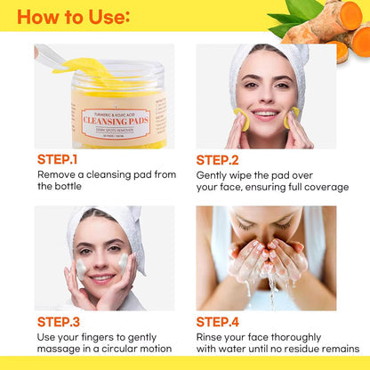 Kojic Buy 1 Get 1 Free Turmeric & Kojic Acid (60×2) Cleansing Pads (100% Geniuan)