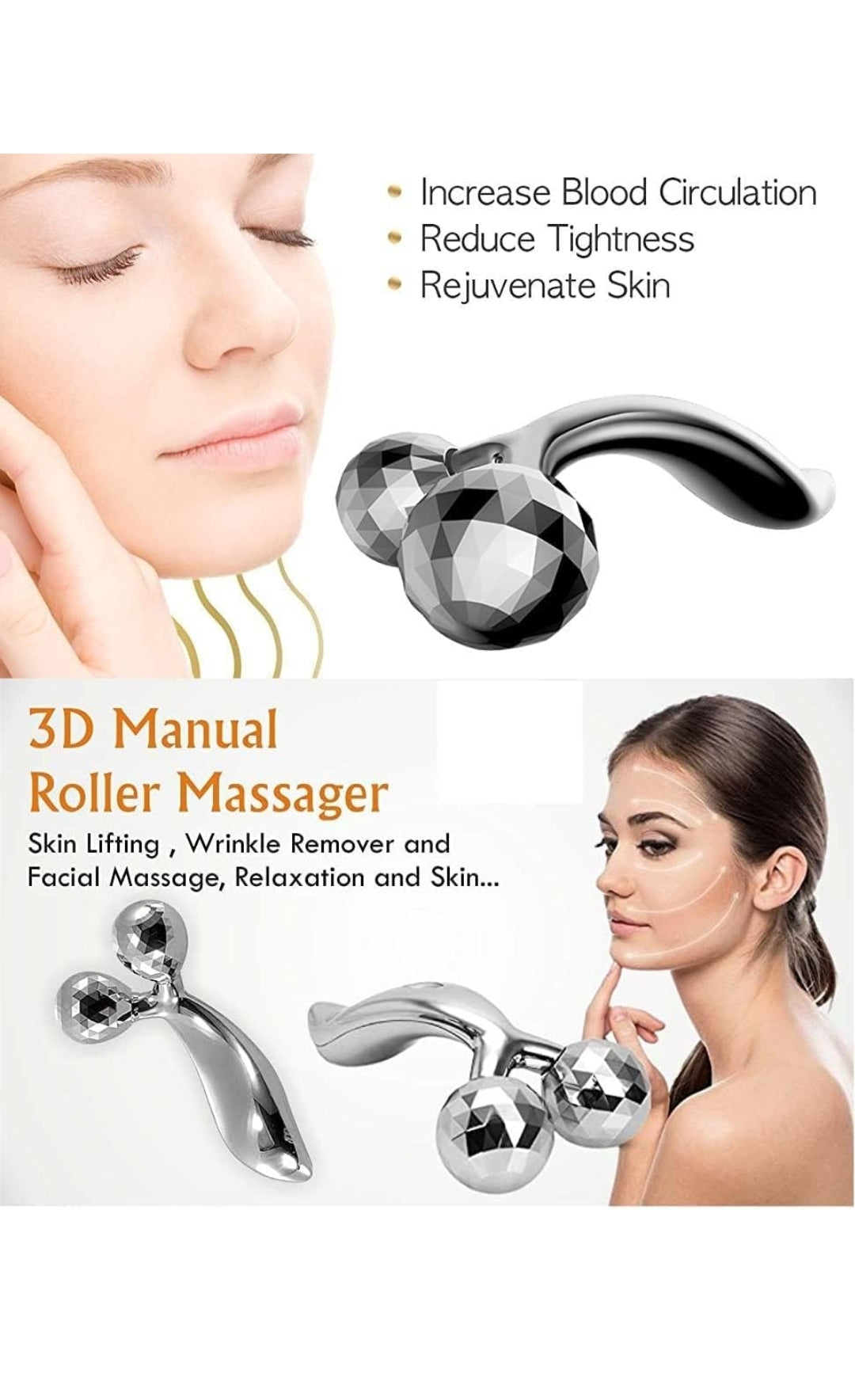 3D Roller Massager Set for Men and Women - Achieve Radiant Skin and Total Body Relaxation with Face Rollers, Face Lifting Tools, and More - 3d Massage for body