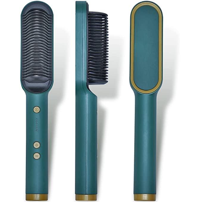Hair Straightener Comb for Women & Men, Hair Styler, Hair Straightening Iron, Straightener Machine Brush/PTC Heating Electric Straightener with 5 Temperature - Multicolor