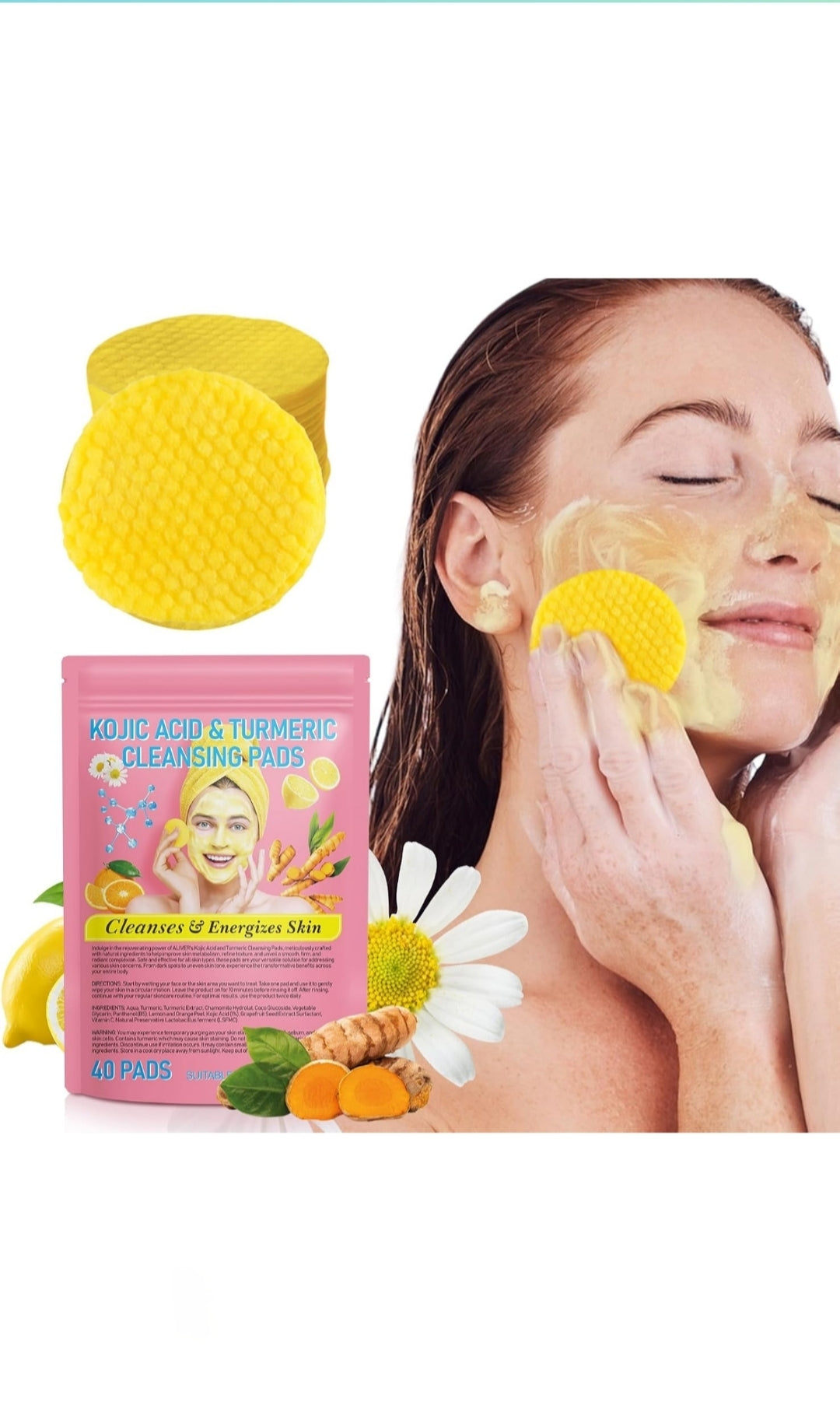 Kojic Buy 1 Get 1 Free Turmeric & Kojic Acid (60×2) Cleansing Pads (100% Geniuan)
