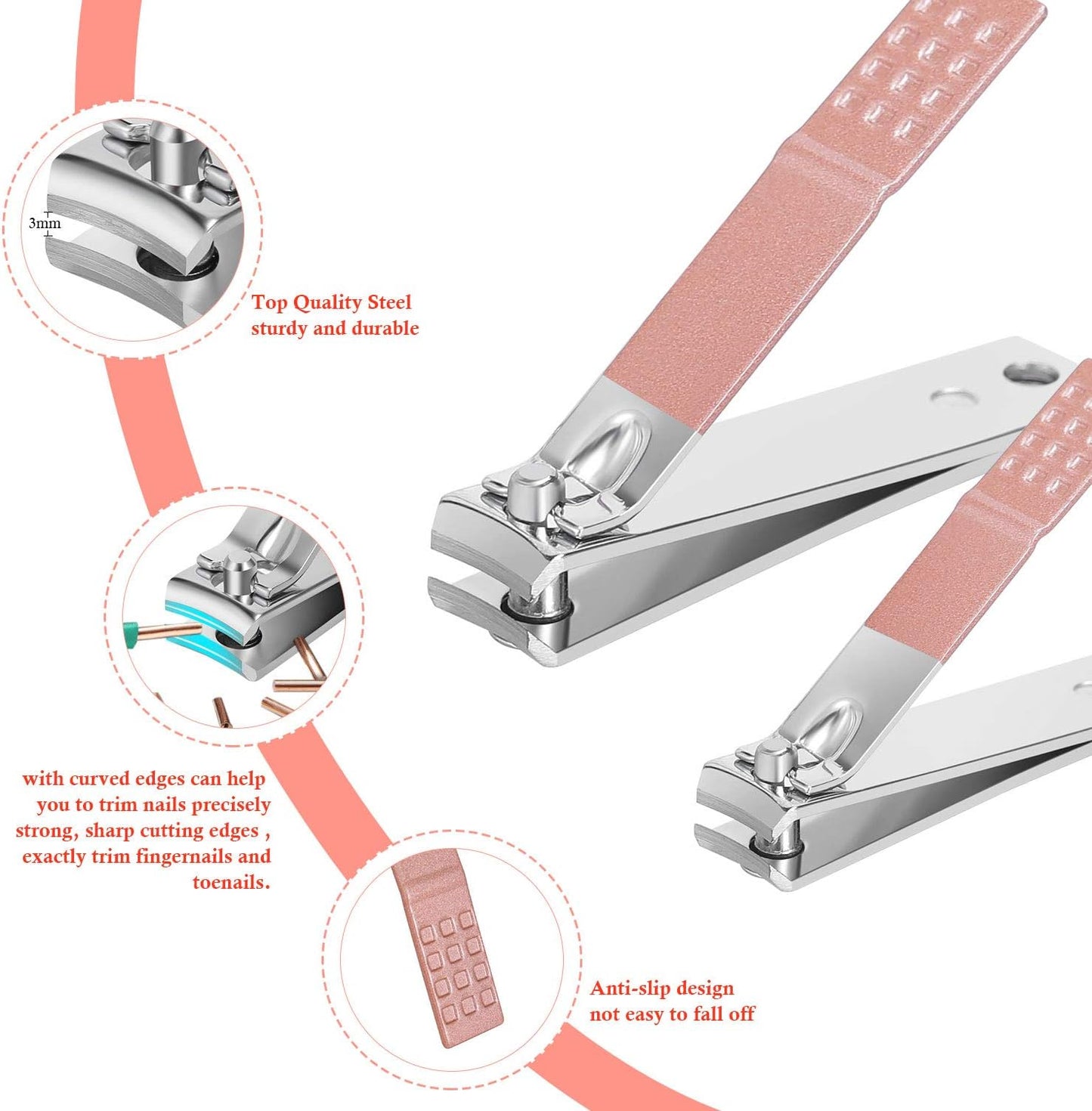 Manicure Pedicure Kit Nail Clippers 16 in 1 Professional Stainless Steel Cuticle trimmer Grooming Kit for Men Women