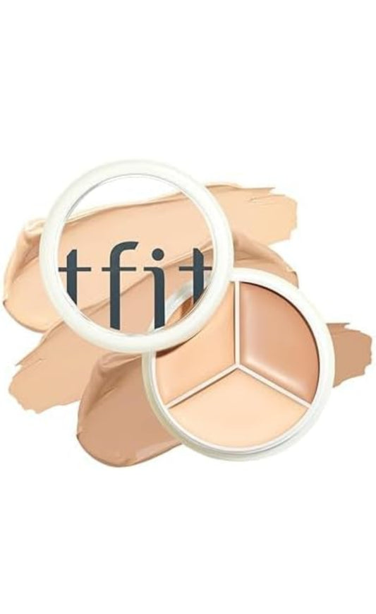 T FIT Cover Up All Pro Concealer | 3 in 1 concealer palette Full coverage | Hides Blemishes, Flaws & Dark circle | Long-lasting.