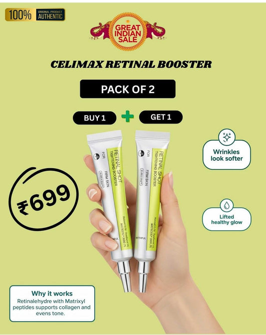 BUY 1 GET 1 FREE Celimax The Vita-A Retinal Shot with 0.1% Retinal, Matrixyl & Niacinamide for Wrinkles & Glow