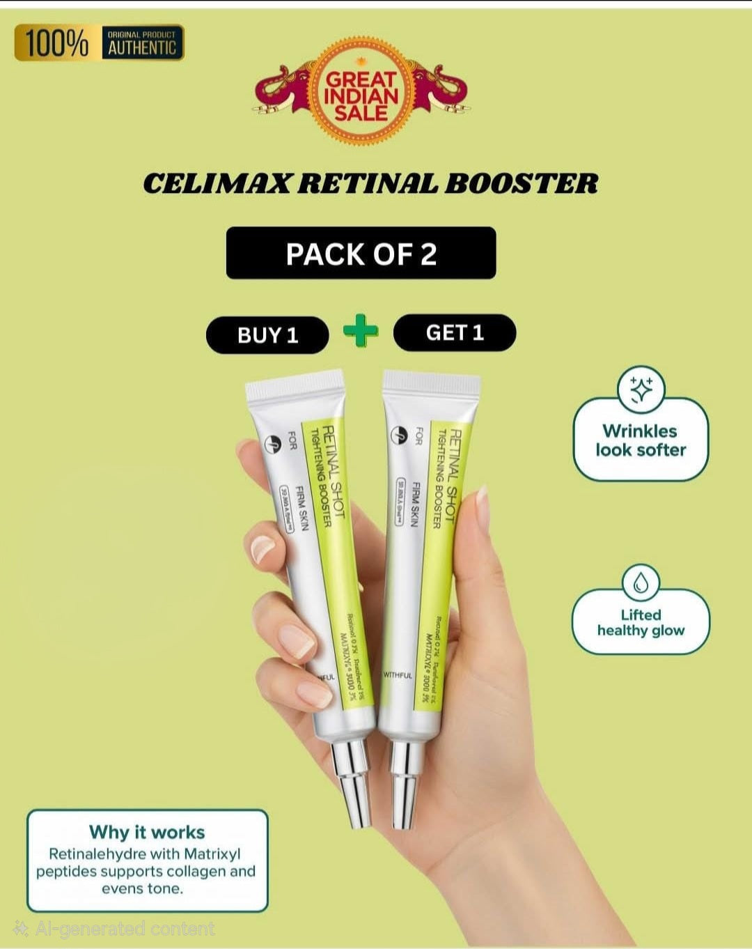 2pc retinal shot cream with free gift TFIT concealer